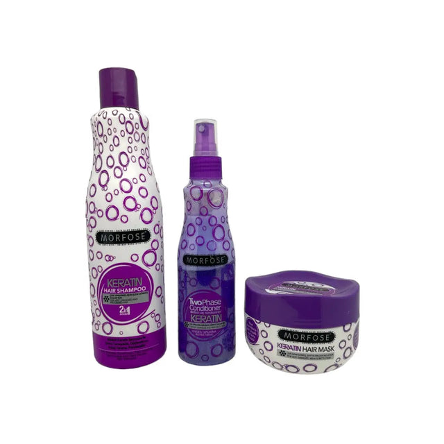 Morfose - Haarpflege-Set klein - Keratin - (Shampoo + Conditioner + Haarmaske) - Haarpflege bei hairOne
