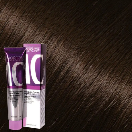 Morfose Hair Color Cream 7.71 Braun asch-naturell – Tube und Haarprobe