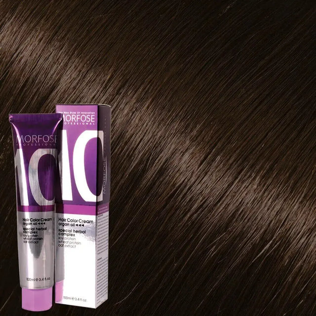 Morfose Hair Color Cream 7.71 Braun asch-naturell – Tube und Haarprobe
