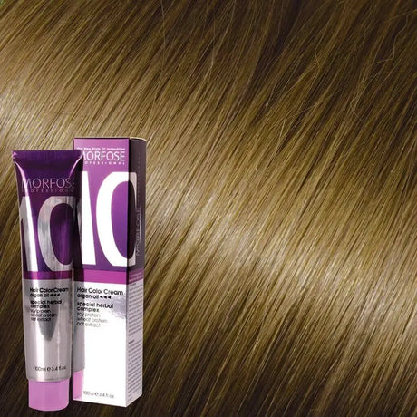 Morfose Hair Color Cream 9.21 Hellblond irisé-asch – Tube und Haarprobe