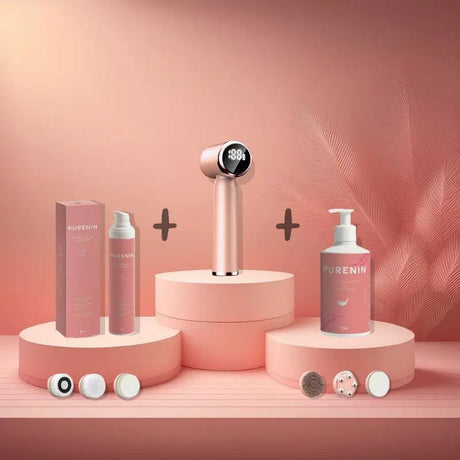 PureCleanse Gesichtsbürste - 6in1 Set Rose / PURENIN Complete Set
