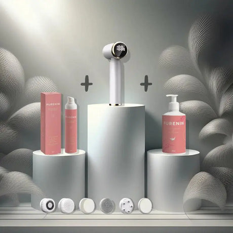 PureCleanse Gesichtsbürste - 6in1 Set Schnee / PURENIN Complete Set