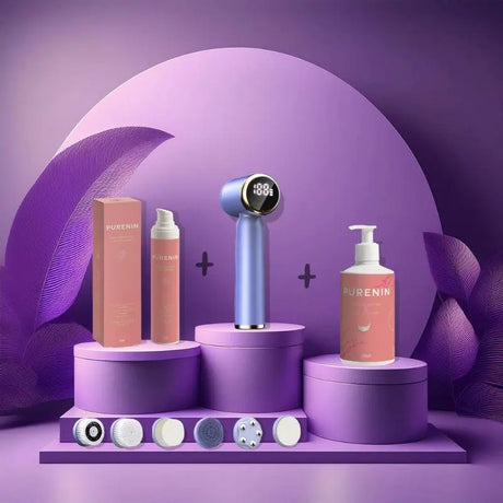PureCleanse Gesichtsbürste - 6in1 Set Lavendel / PURENIN Complete Set