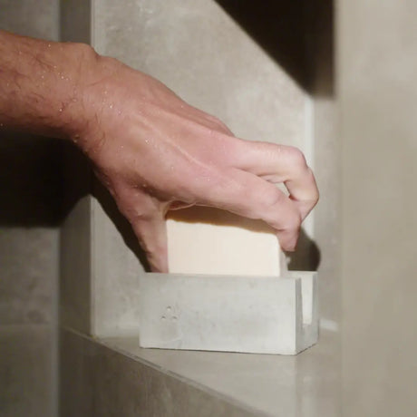 Seifenhalter mit Naturseife im Paket | funktionale Seifenschale für langlebige Seife mit Seife block 003