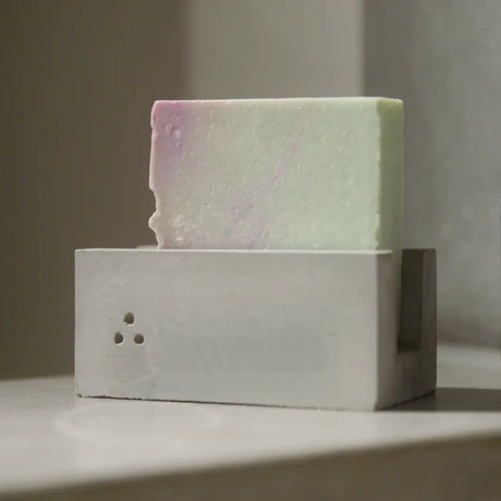 Seifenhalter mit Naturseife im Paket | funktionale Seifenschale für langlebige Seife mit Seife block 002